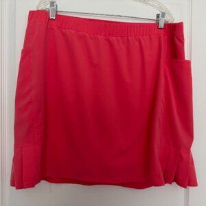 Chico's Zenergy UPF Orangey Coral Skort with Side Pleats and Pockets - Size 3